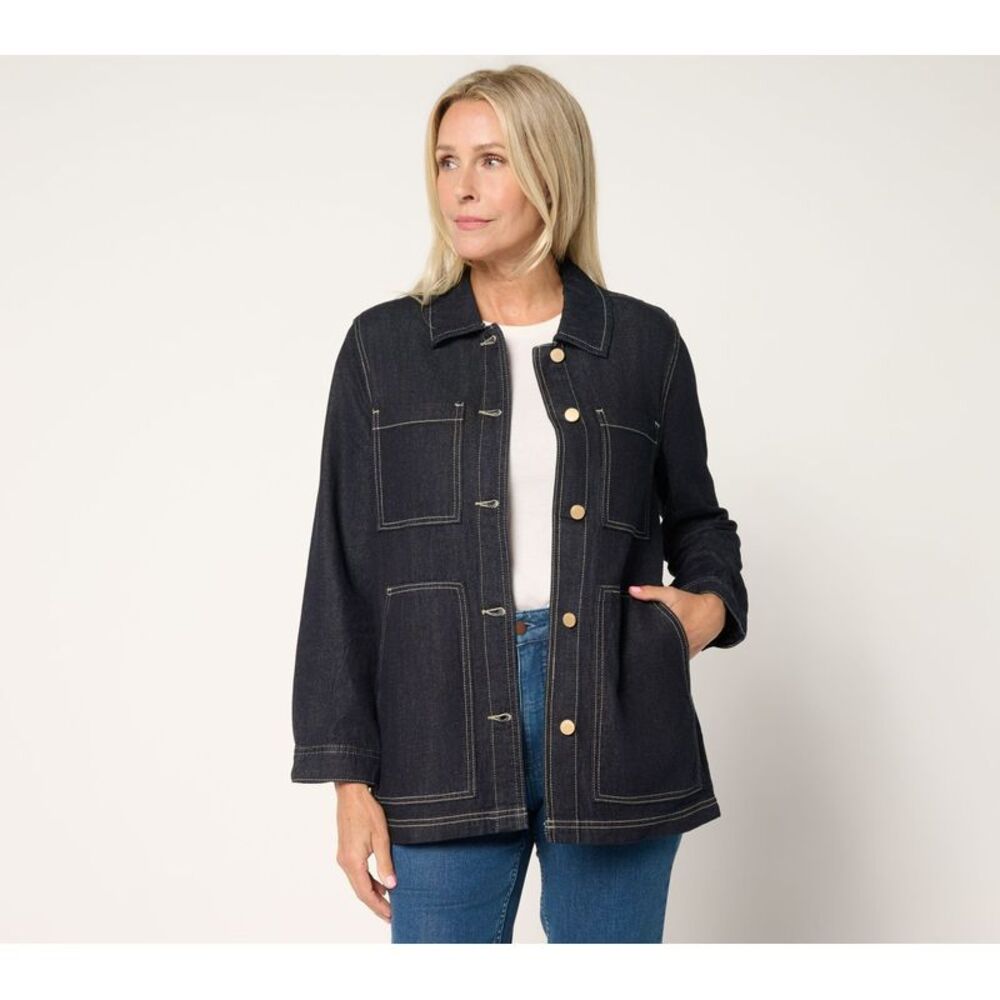 Liverpool Los Angeles Women's Jacket Sz S Patch Pocket Blue